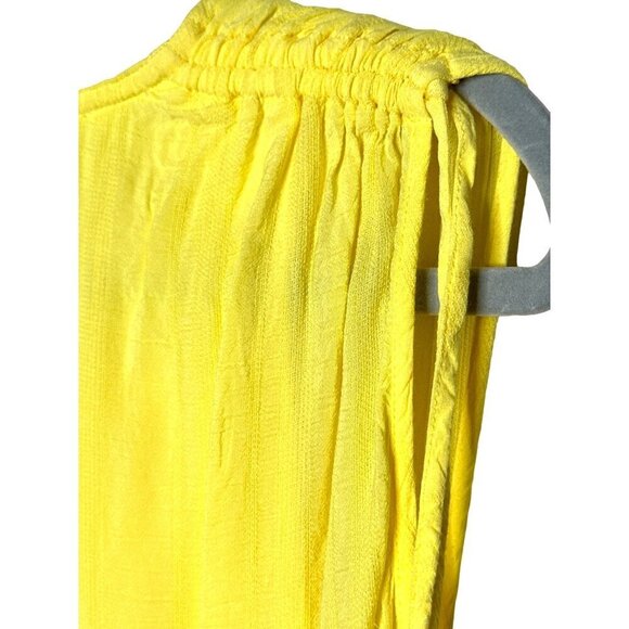 Charli women's lemon yellow crepe viscose belted top size 4 - Picture 4 of 9